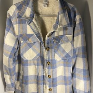 Large, warm flannel. Perfect for fall!